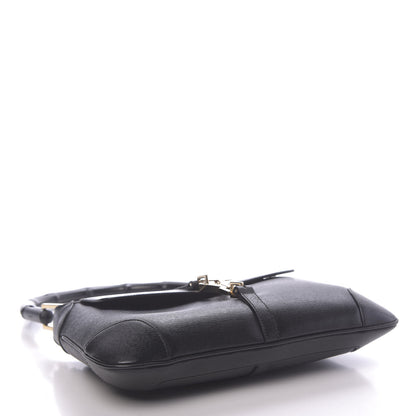 Gucci Calfskin Bamboo Handle Jackie O Hobo Black 4 of 10