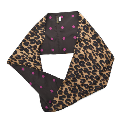 Louis Vuitton Silk Leopard Snood Scarf Brown 1 of 4
