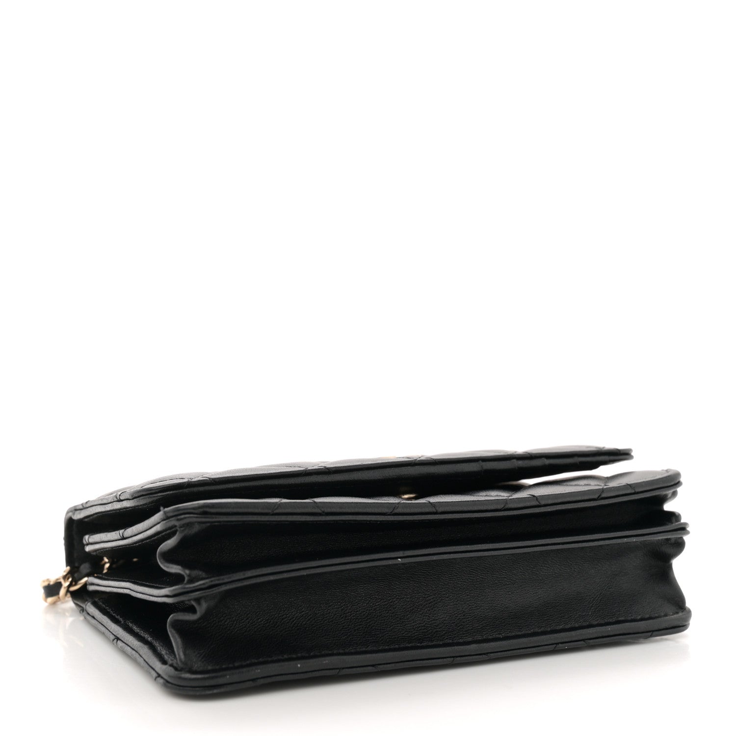 Chanel Lambskin Quilted Mini Camellia Bow Wallet On Chain WOC Black 4 of 11