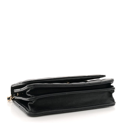 Chanel Lambskin Quilted Mini Camellia Bow Wallet On Chain WOC Black 4 of 11