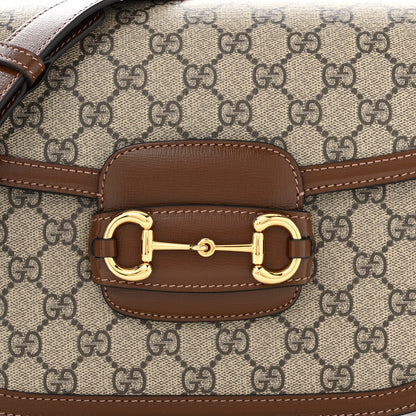 Gucci GG Supreme Monogram Horsebit 1955 Shoulder Bag Beige Brown Sugar 8 of 10