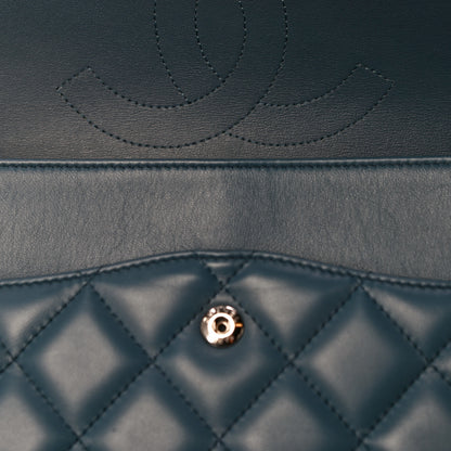 Chanel Lambskin Quilted Jumbo Double Flap Blue 14 of 19