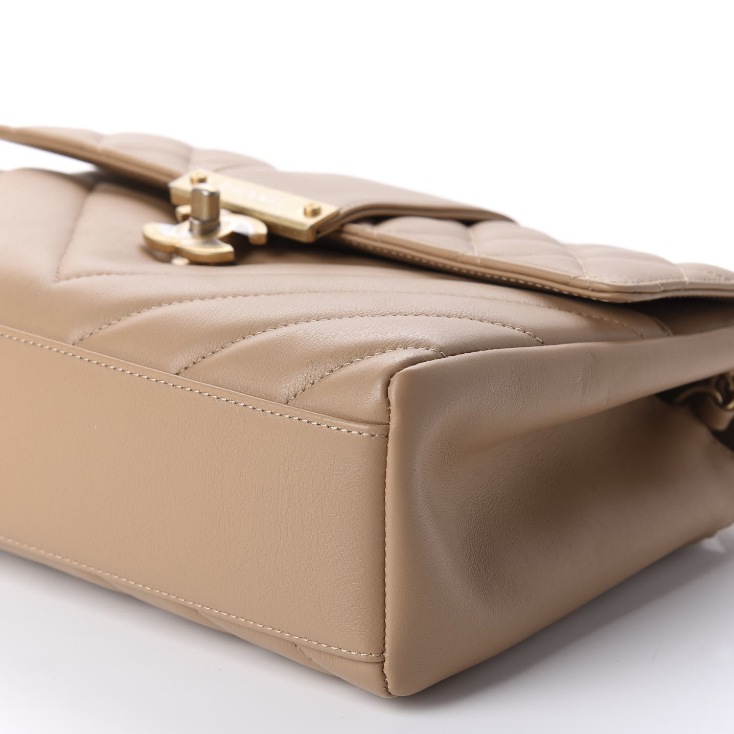 Chanel Calfskin Quilted Chevron In The City Bag Beige 8 of 12