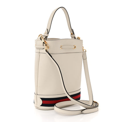 Gucci Glazed Textured Calfskin Web Small Ophidia Bucket Bag Mystic White 3 of 12