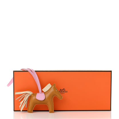 Hermes Milo Lambskin Grigri Rodeo Horse Bag Charm PM Sesame Mauve Sylvestre Craie 5 of 5