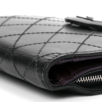 Chanel Aged Lambskin Quilted Reissue French Wallet Black 11 of 12