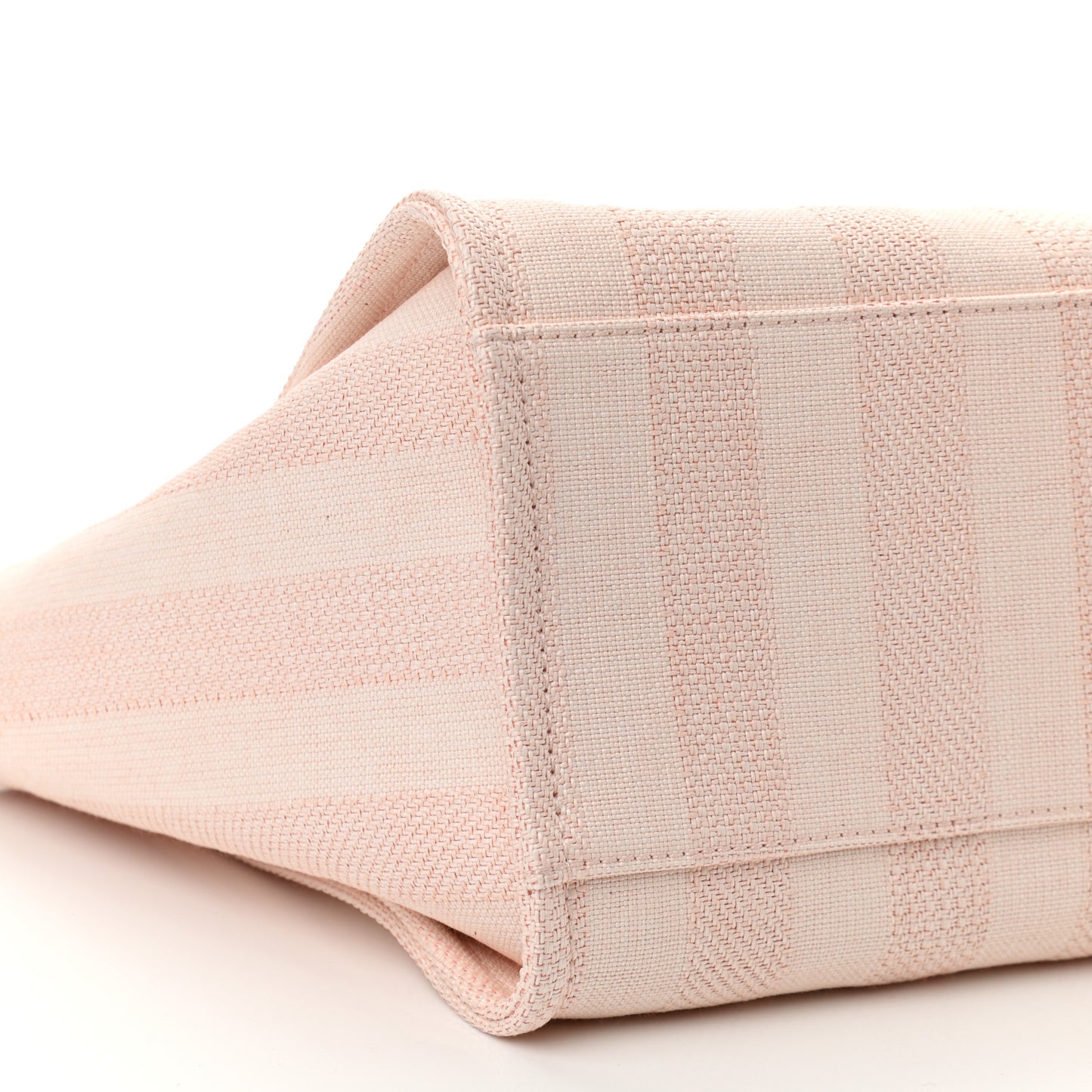 Mixed Fibers Calfskin Striped Medium Deauville Tote Light Pink