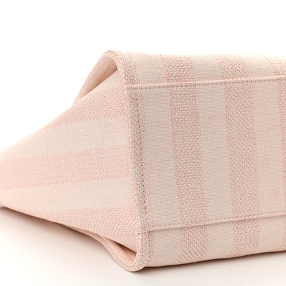 Chanel Mixed Fibers Calfskin Striped Medium Deauville Tote Light Pink 10 of 13