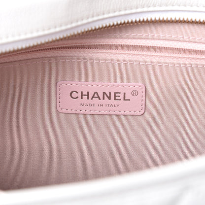 Chanel Patent Goatskin Quilted Medium Gabrielle Hobo White 5 of 11