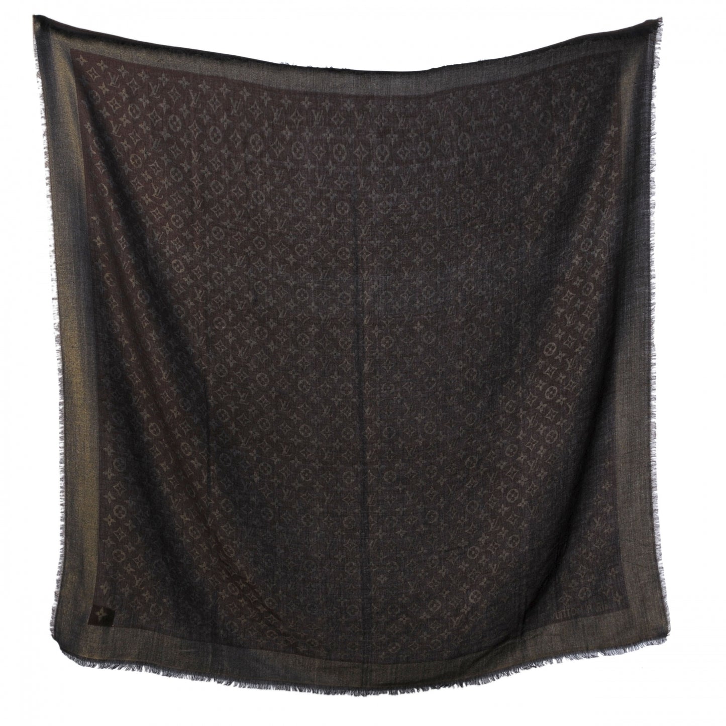 Silk Lurex Wool Monogram Shine Shawl Amarante