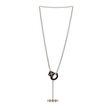 Hermes Palladium Buffalo Horn Medor XO Necklace  Black 3 of 7