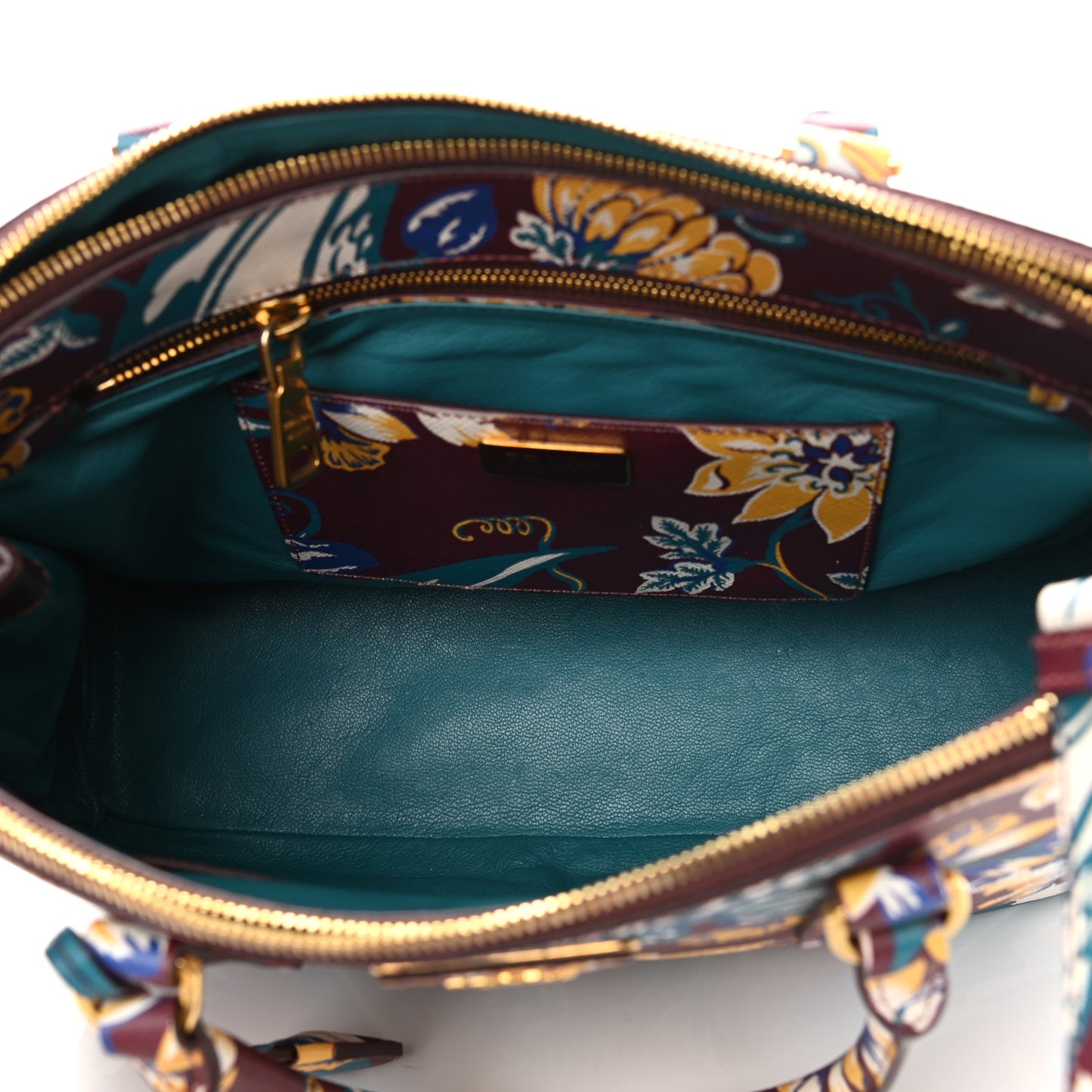Saffiano Print Medium Galleria Double Zip Tote Amaranto