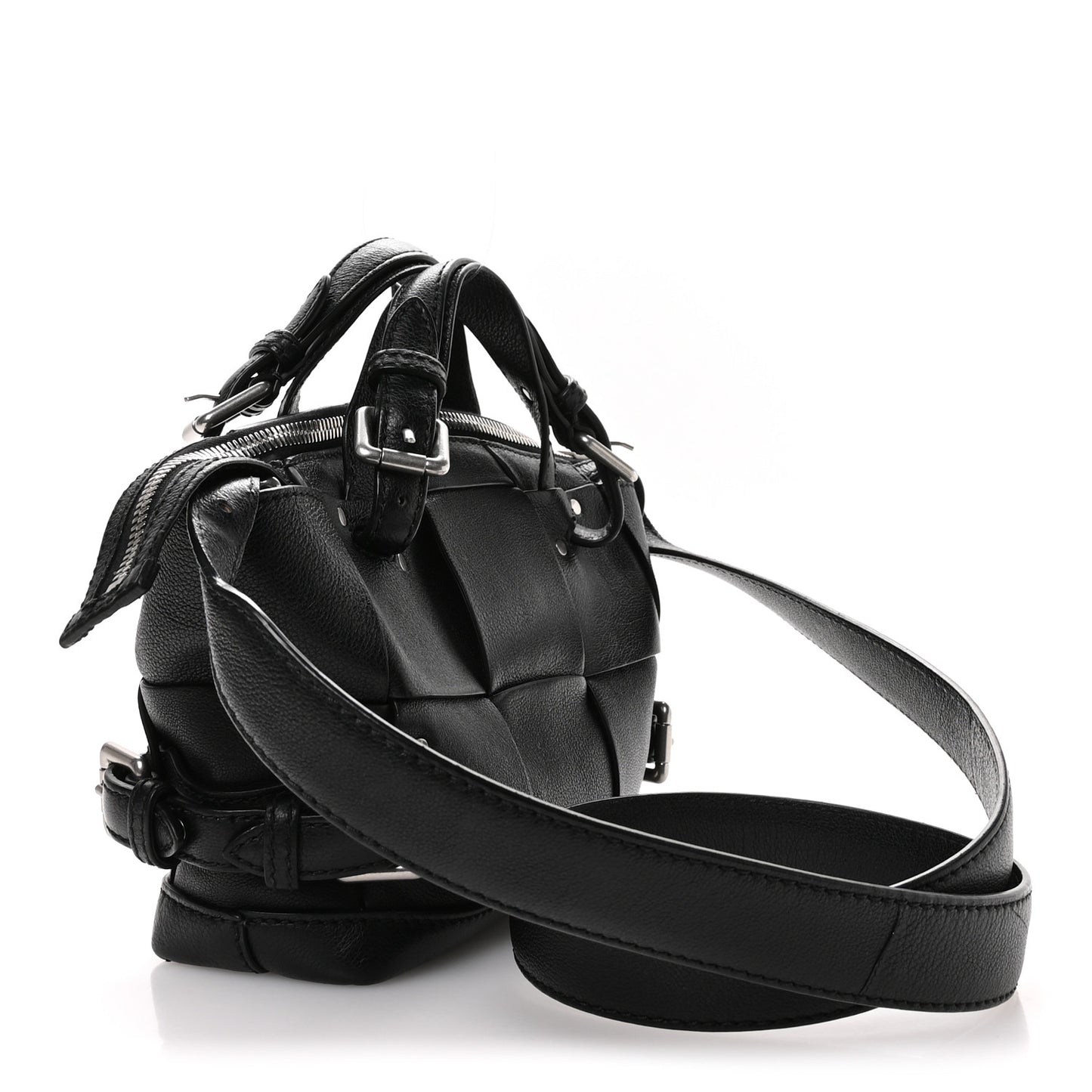 Grained Calfskin Arco Tool Tote Black