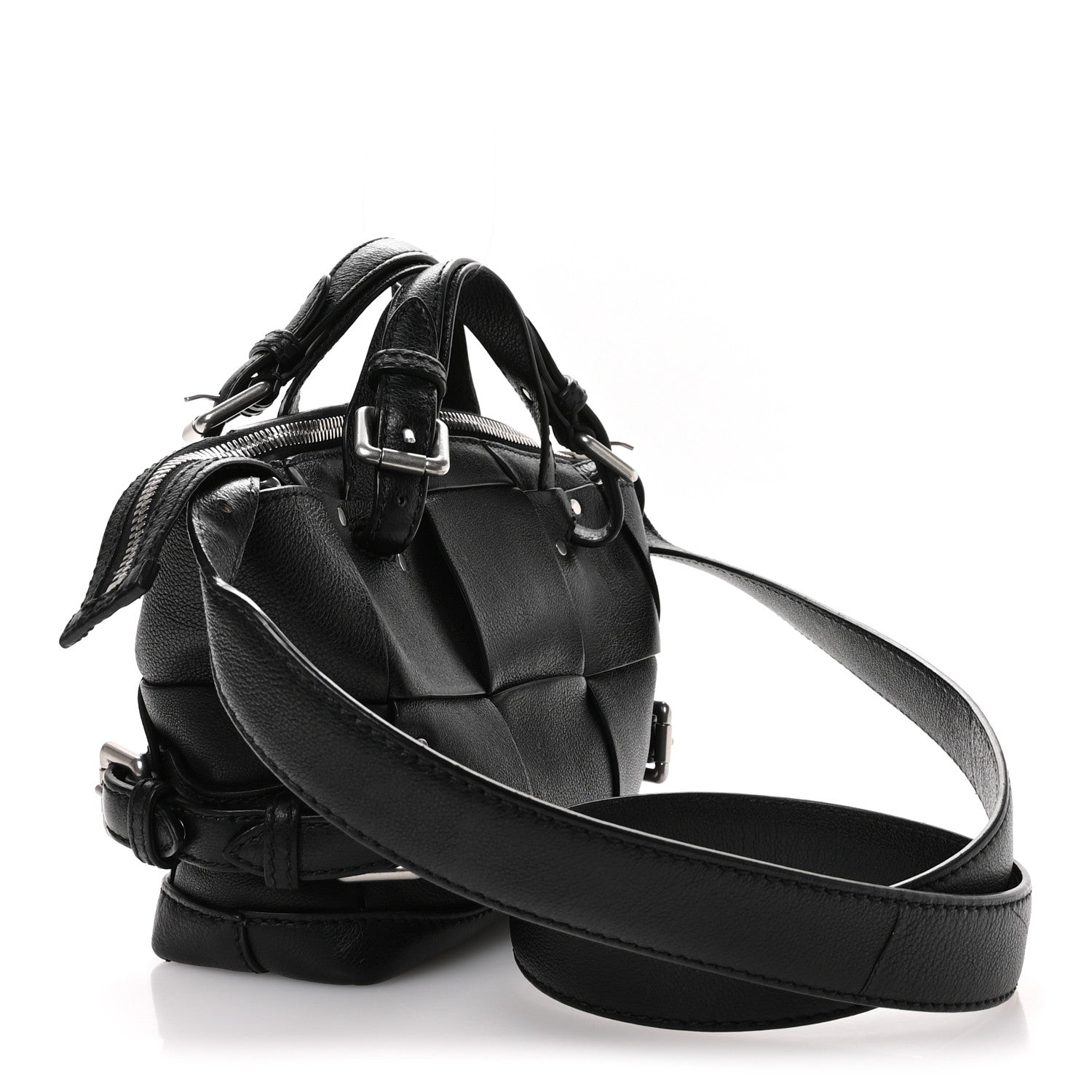 Bottega Veneta Grained Calfskin Arco Tool Tote Black 3 of 10