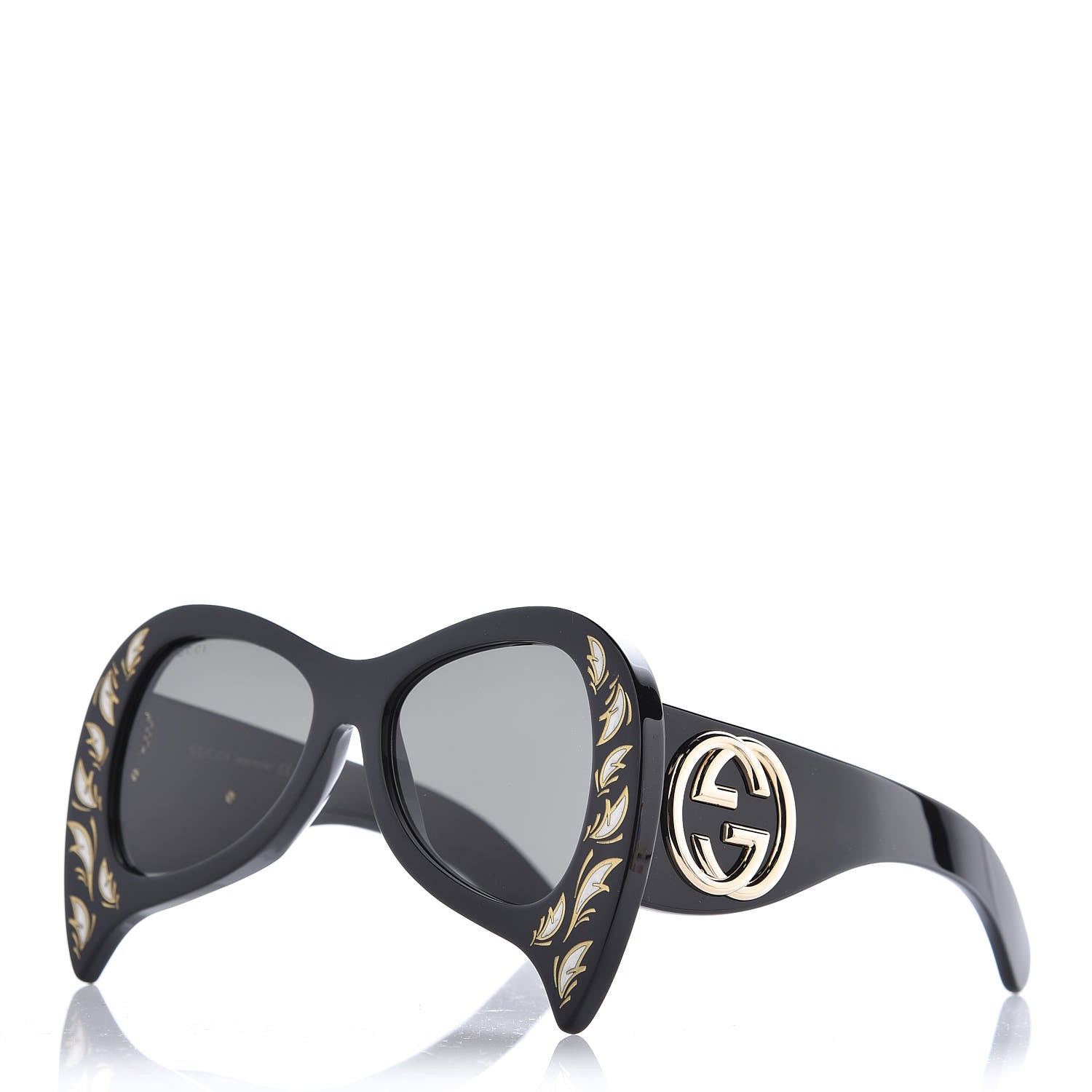 Gucci Pearl Oversized Sunglasses GG0143S Black 1 of 9
