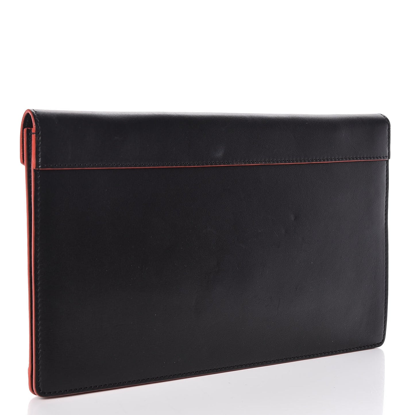 Calfskin Suede Tri-Color Diamond Clutch Red