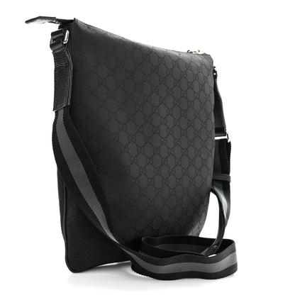 Gucci Nylon Monogram Medium Flat Messenger Bag Black 3 of 10