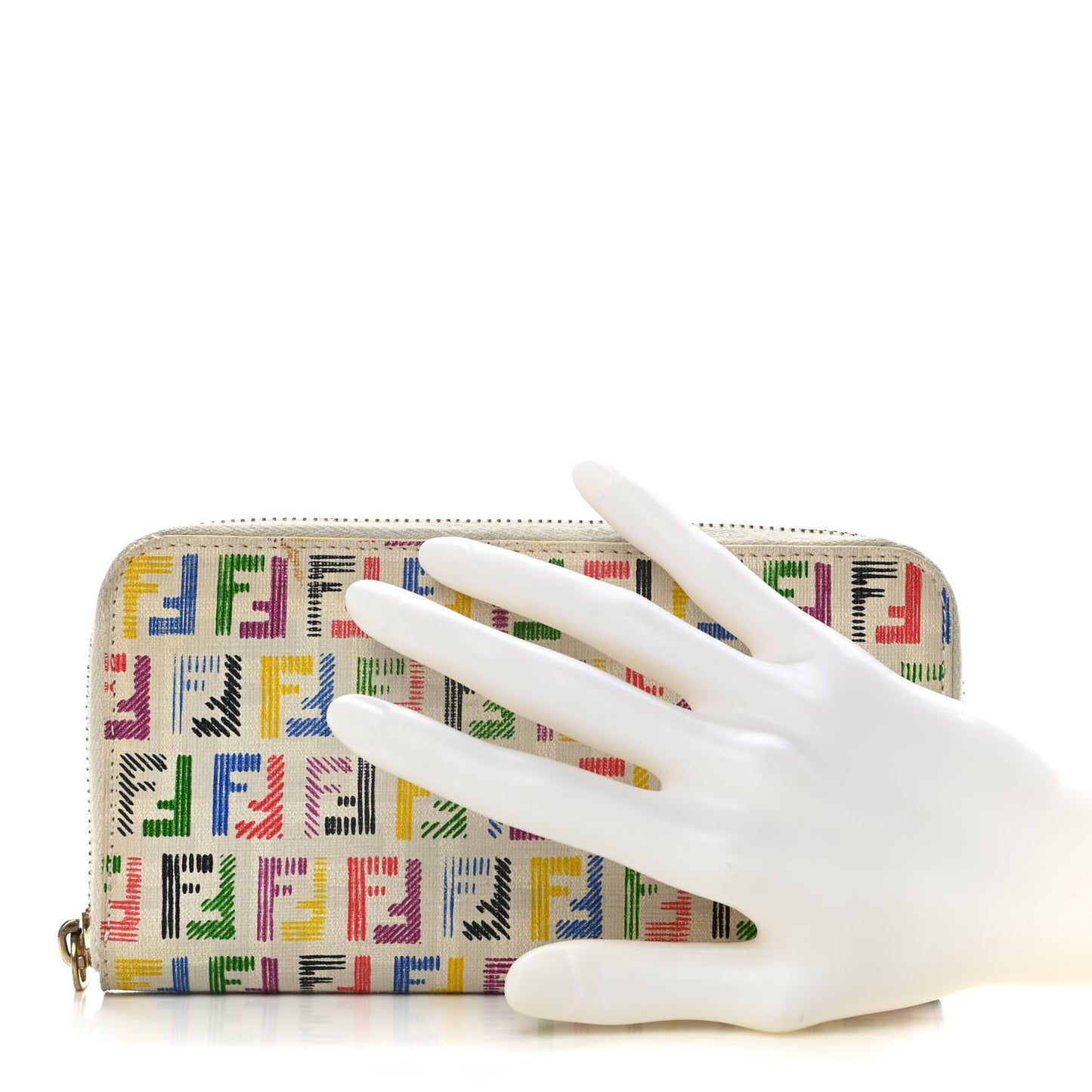 Zucchino Spalmati FF Multicolor Zip Around Wallet White Multicolor