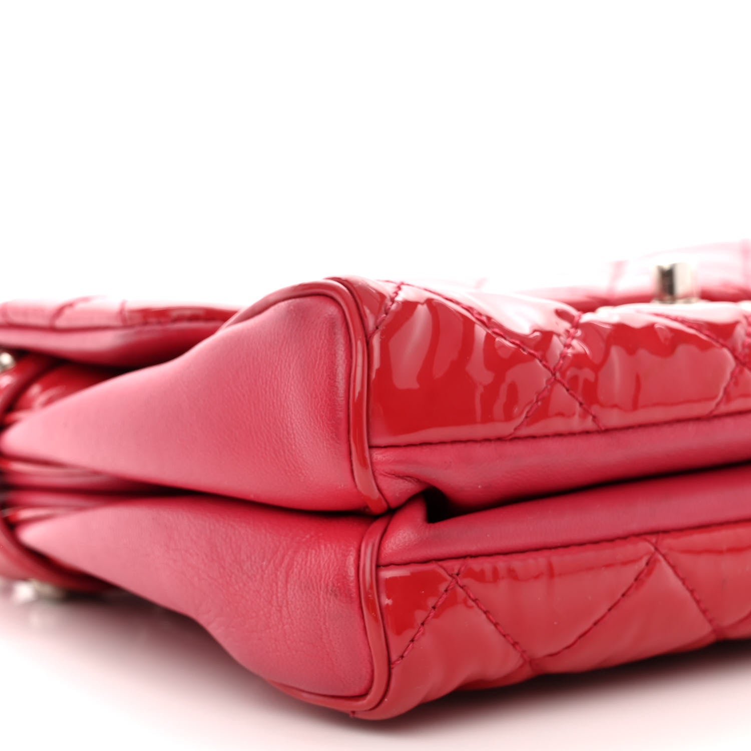 Chanel Patent Quilted Small Rock In Rome Single Flap Dark Pink 11 of 23