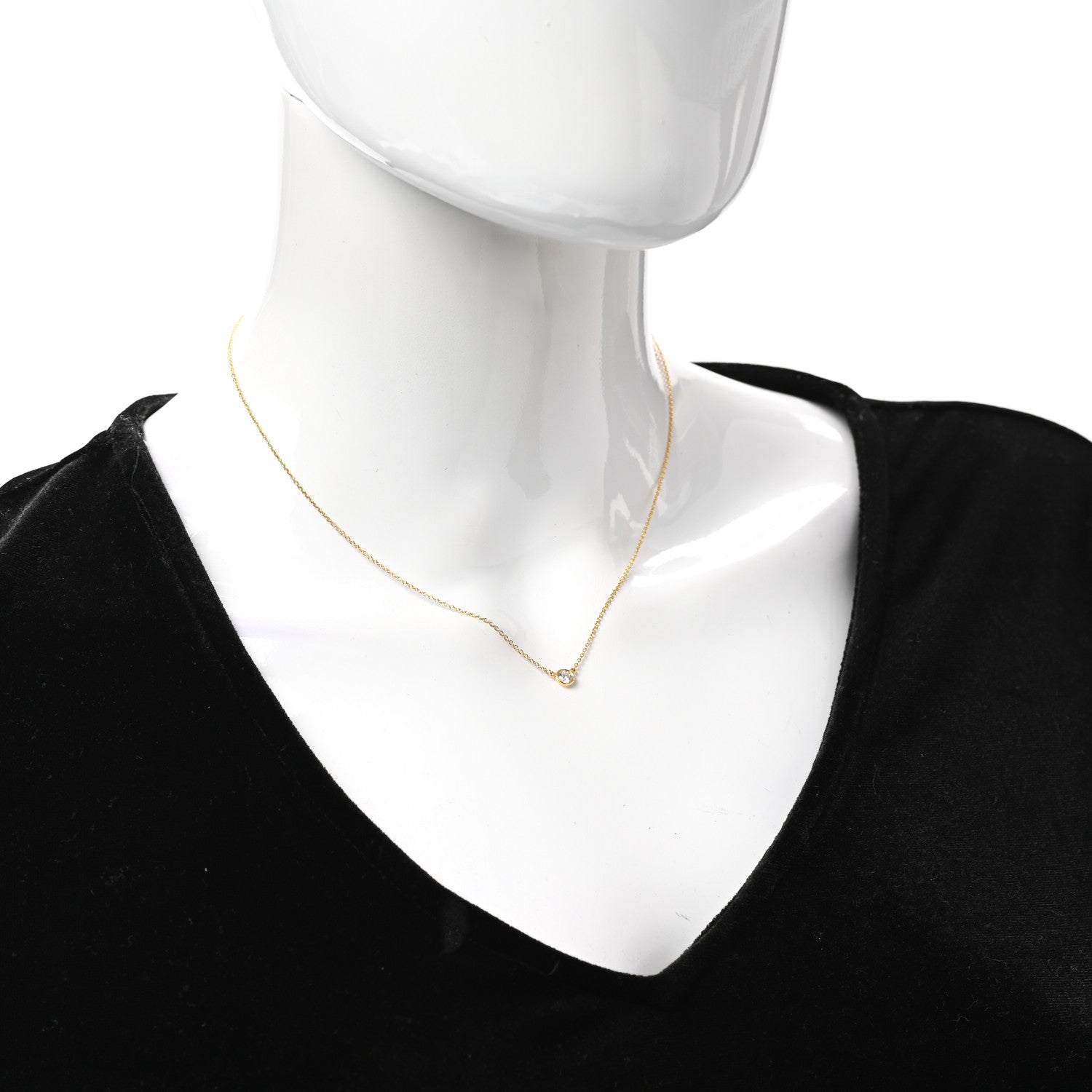 Tiffany 18K Yellow Gold Diamond .19ct Elsa Peretti Diamonds by the Yard Pendant Necklace 2 of 8