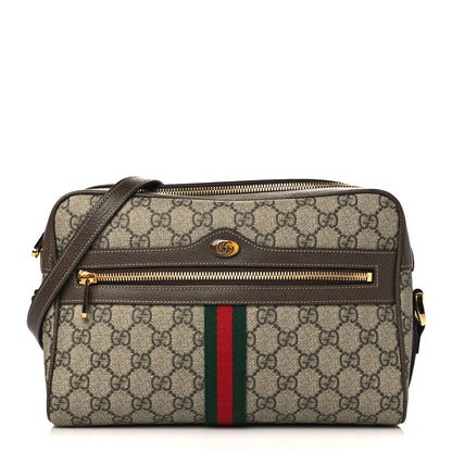 Gucci GG Supreme Monogram Web Small Ophidia Shoulder Bag Brown 1 of 9