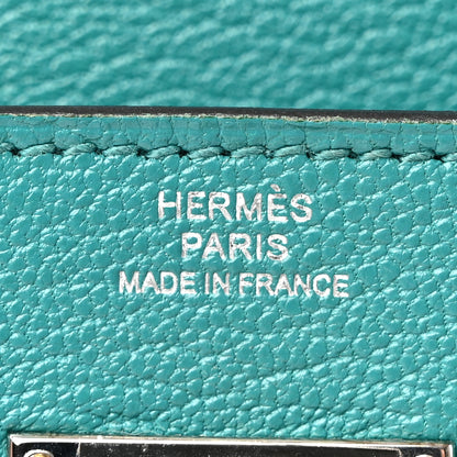 Hermes Chevre Mysore Kelly Longue Wallet Bleu Paon 6 of 18