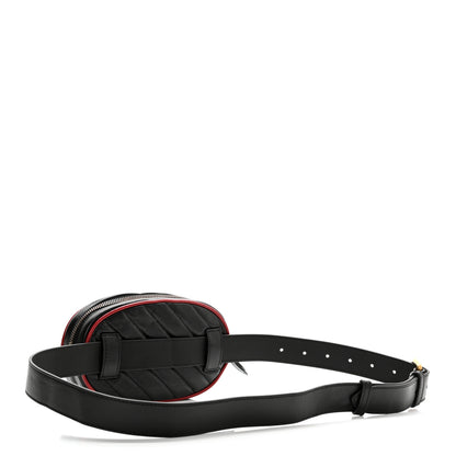 Gucci Azalea Calfskin Matelasse Diagonal Torchon GG Marmont Belt Bag 95 38 Black Romantic Cerise 3 of 11