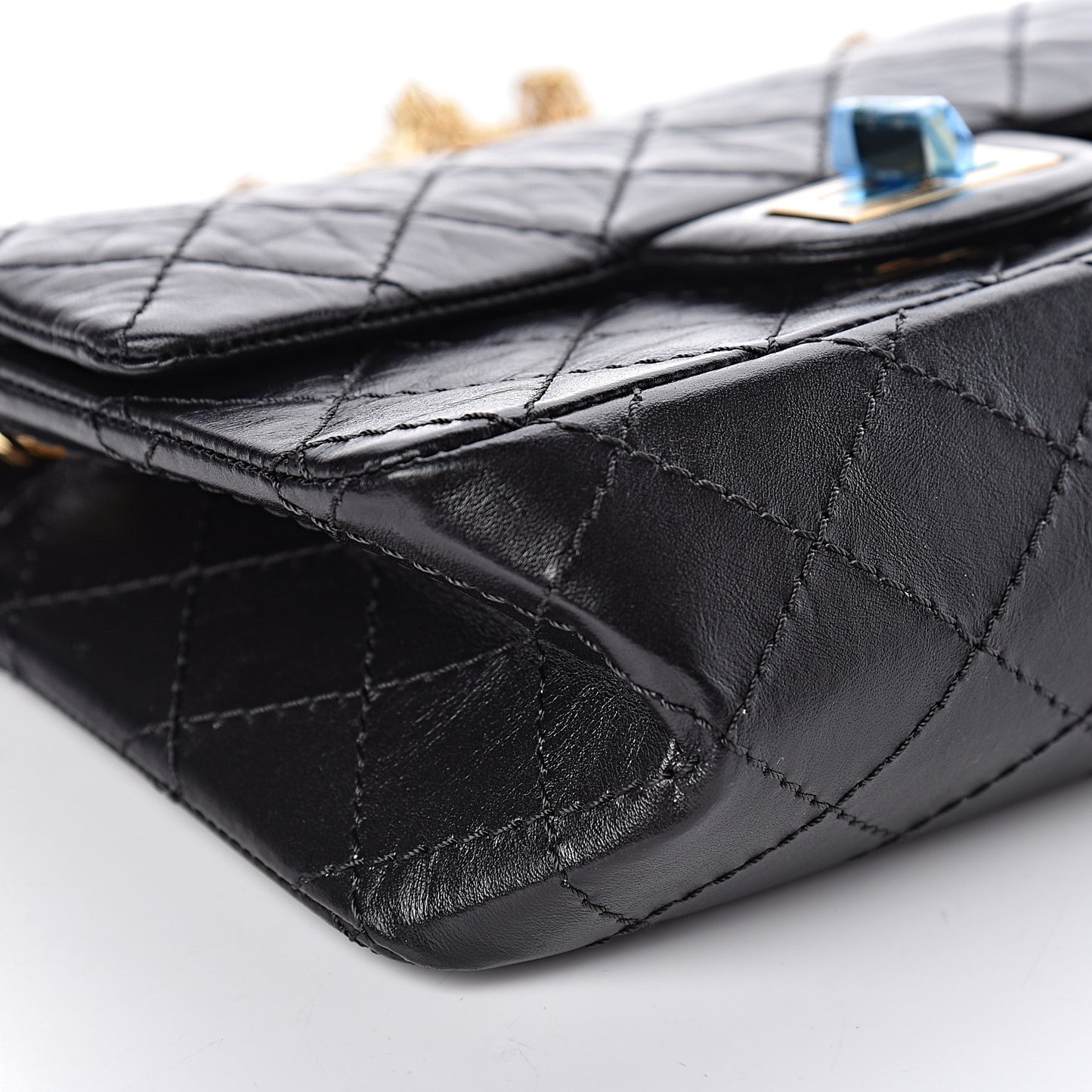 Aged Calfskin Quilted 2.55 Reissue Mini Flap Black