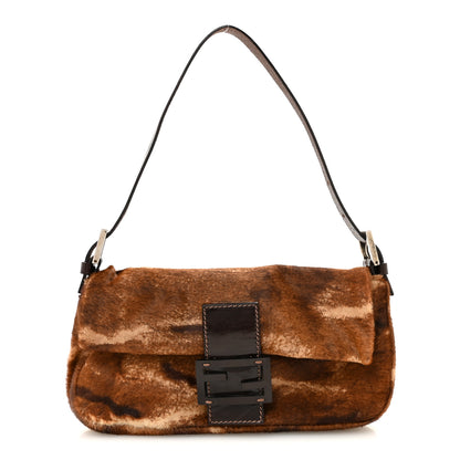 Fendi Calf Hair Zebra Print Baguette Brown 1 of 15