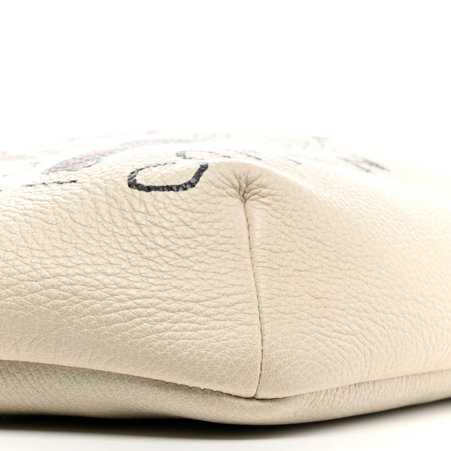 Grained Calfskin Coco Capitan Logo Belt Bag White