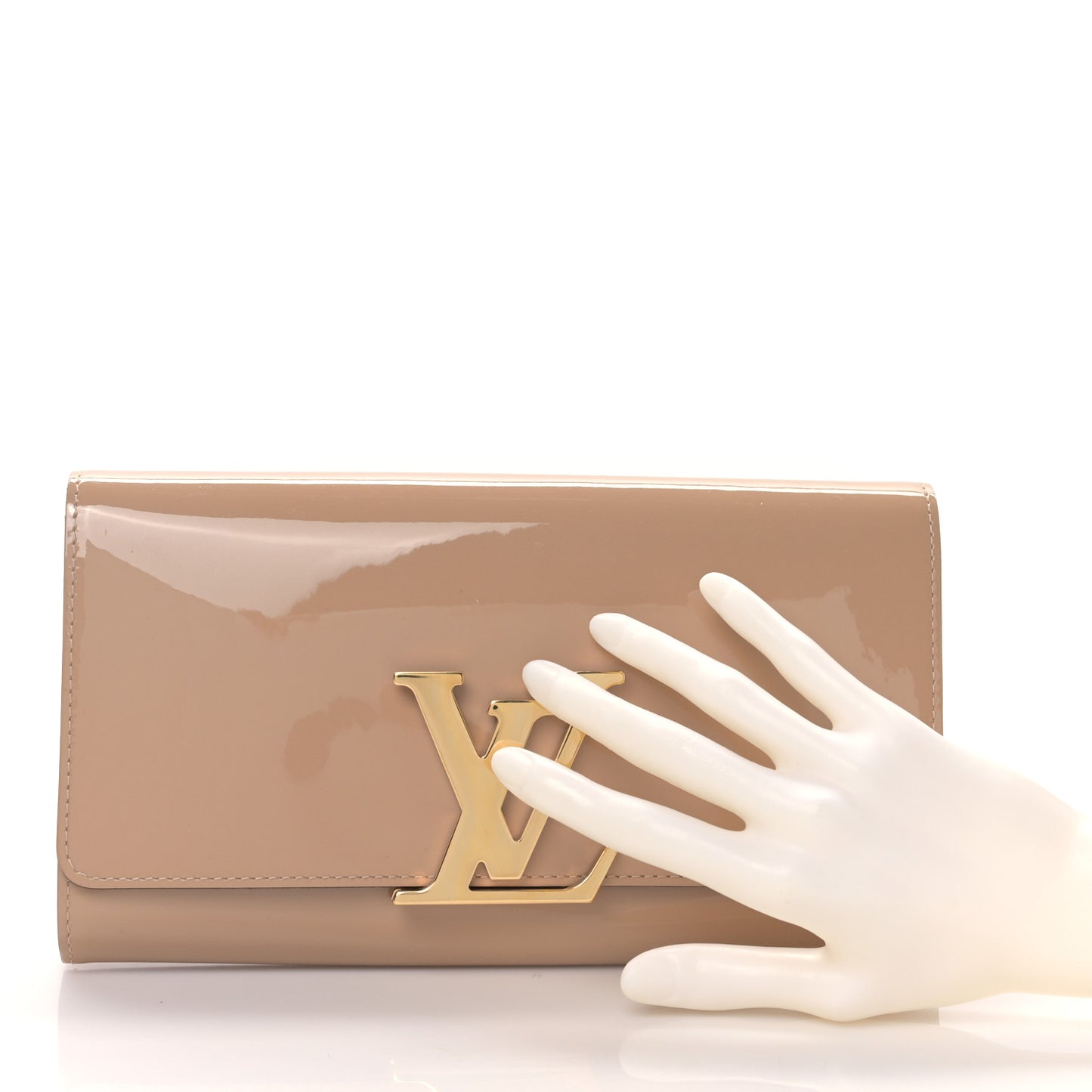 Patent Louise Clutch Nude