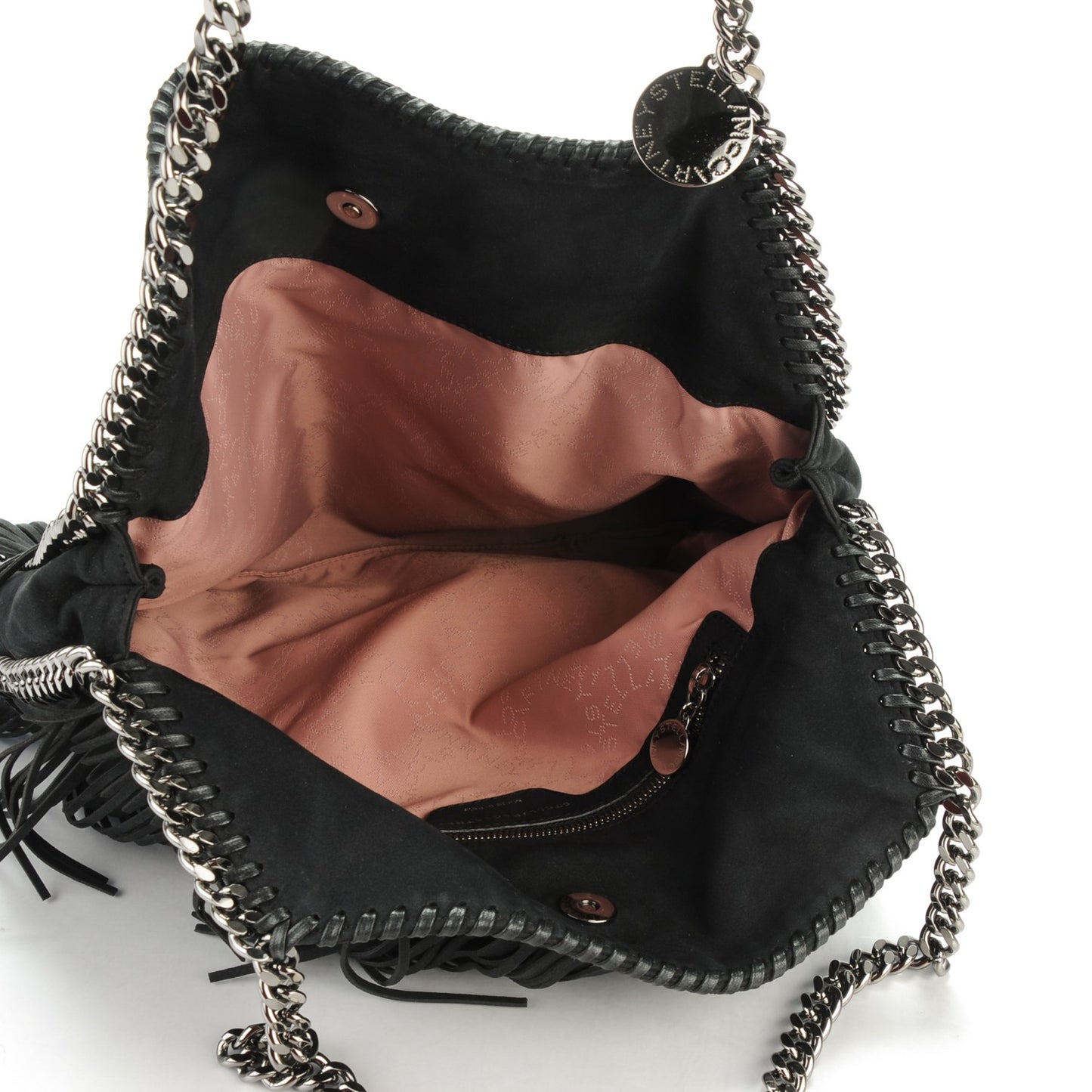 Eco Suede Fringe Small Falabella Tote Black