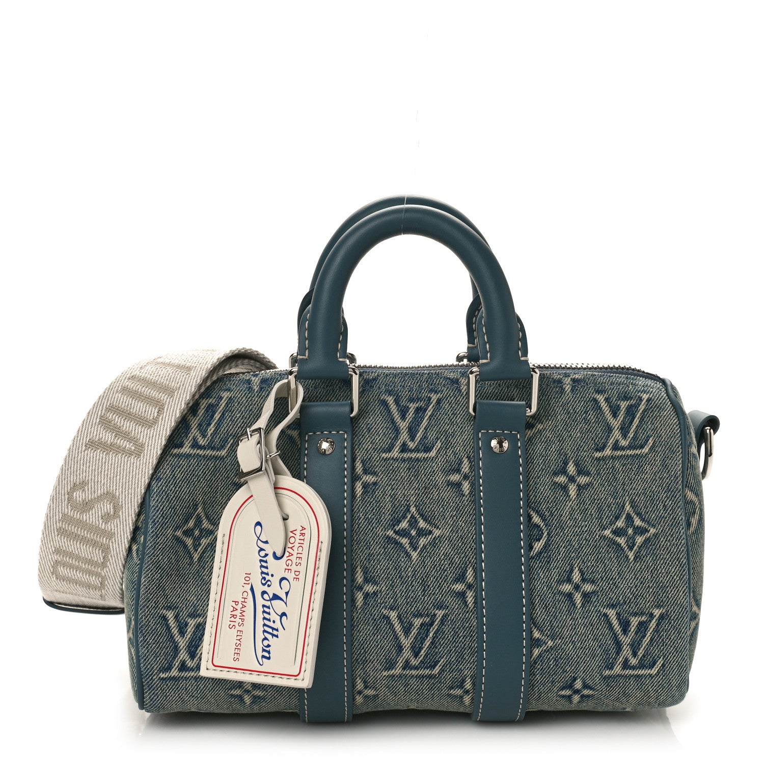 Louis Vuitton Monogram Washed Denim Keepall Bandouliere 25 1 of 8
