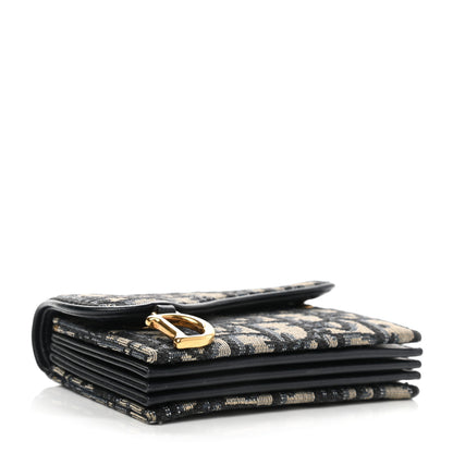 Christian Dior Oblique Saddle Card Holder Blue 4 of 7