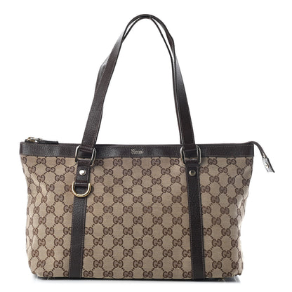 Gucci Monogram Medium Abbey Tote Dark Brown 1 of 10