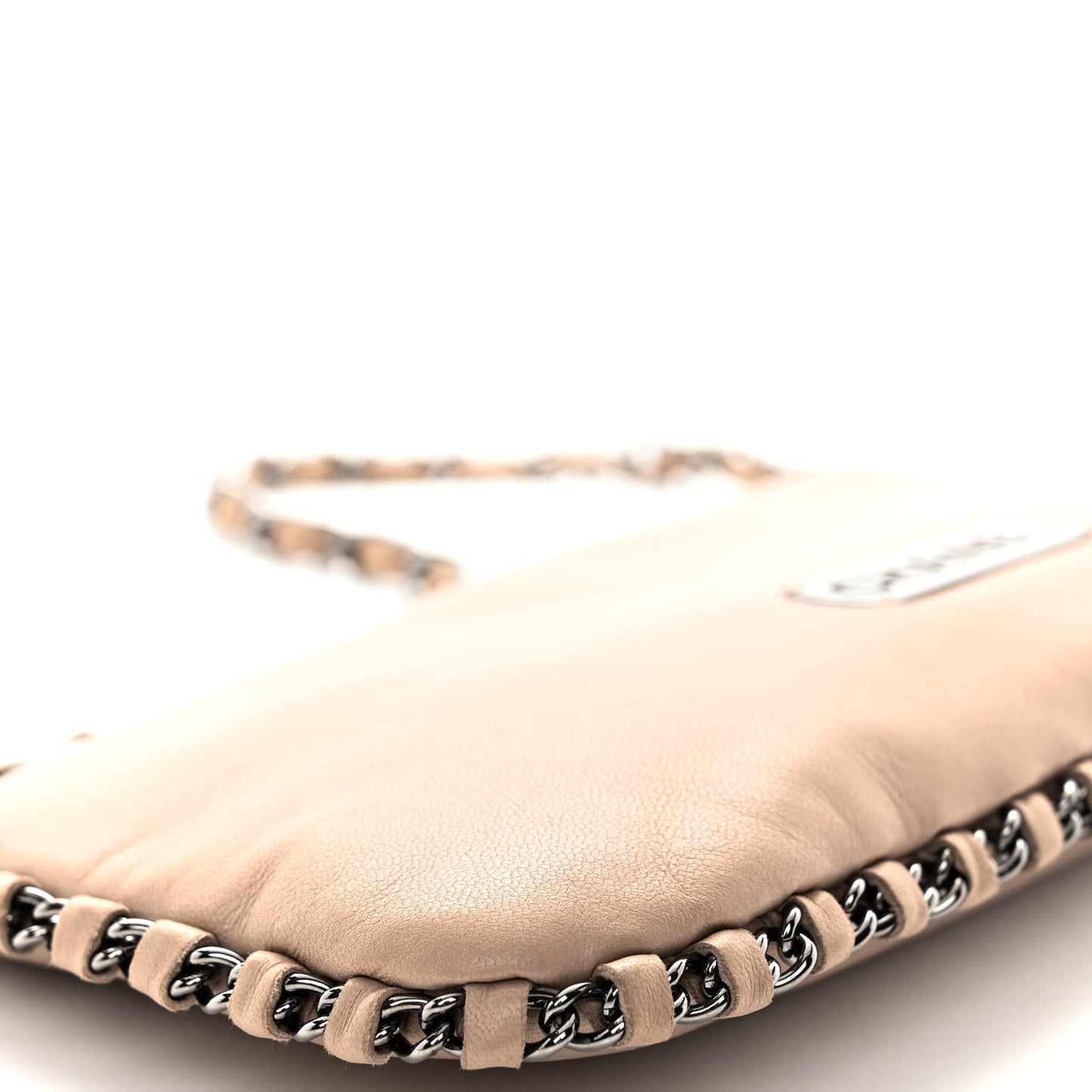 Lambskin Flat Shoulder Bag Beige