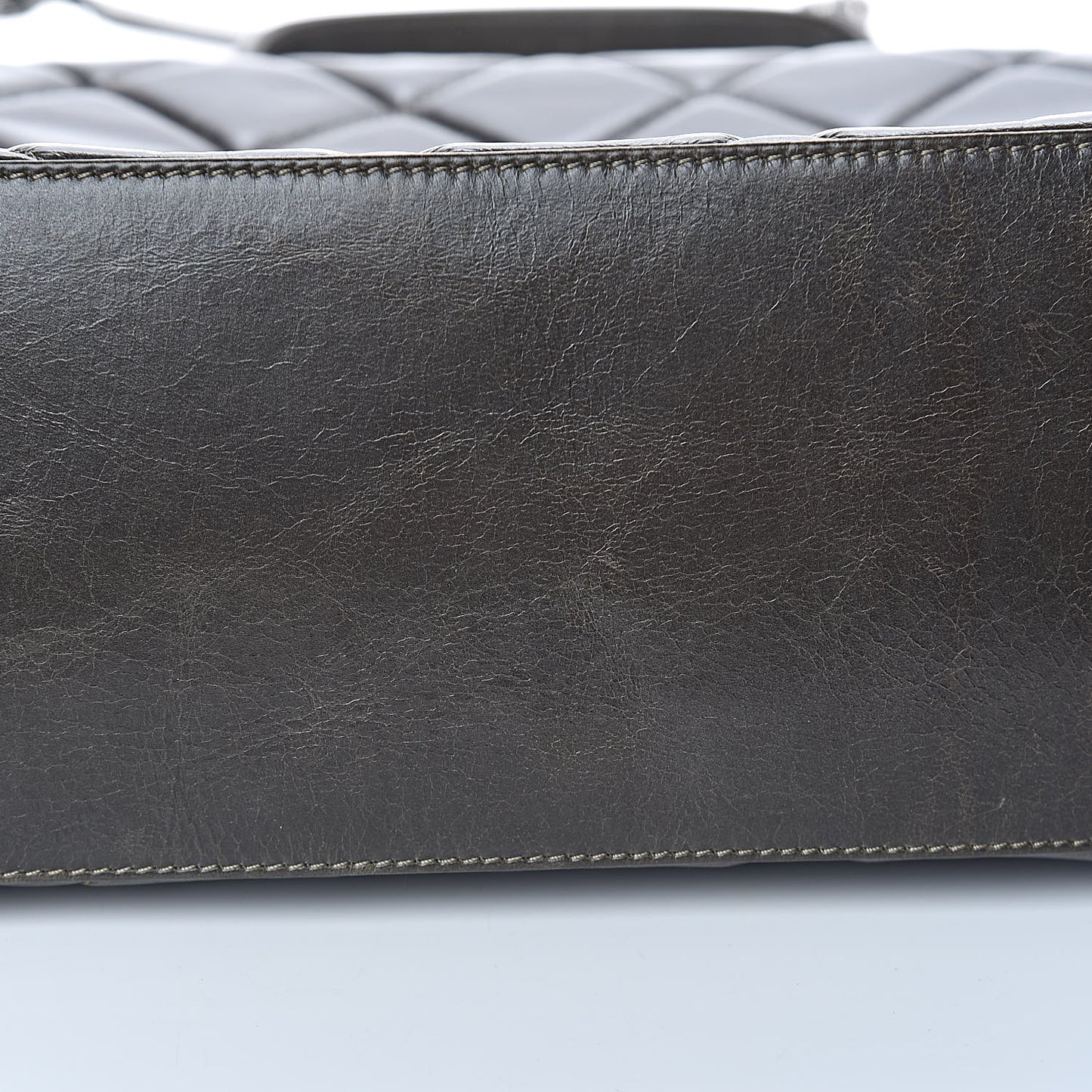 Glazed Calfskin Boy Satchel Flap Dark Grey