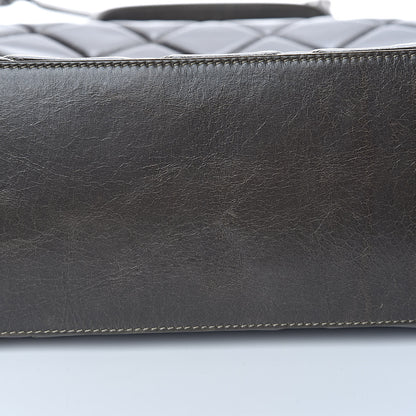 Chanel Glazed Calfskin Boy Satchel Flap Dark Grey 10 of 13
