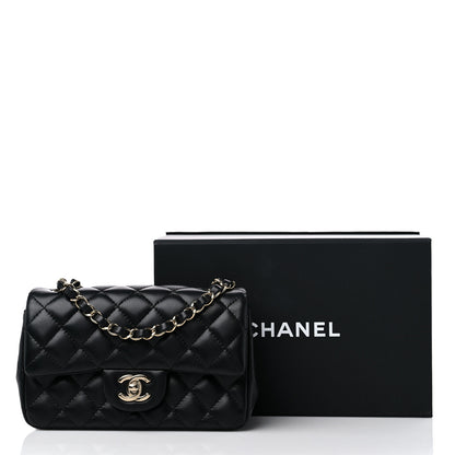 Chanel Lambskin Quilted Mini Rectangular Flap Black 10 of 10