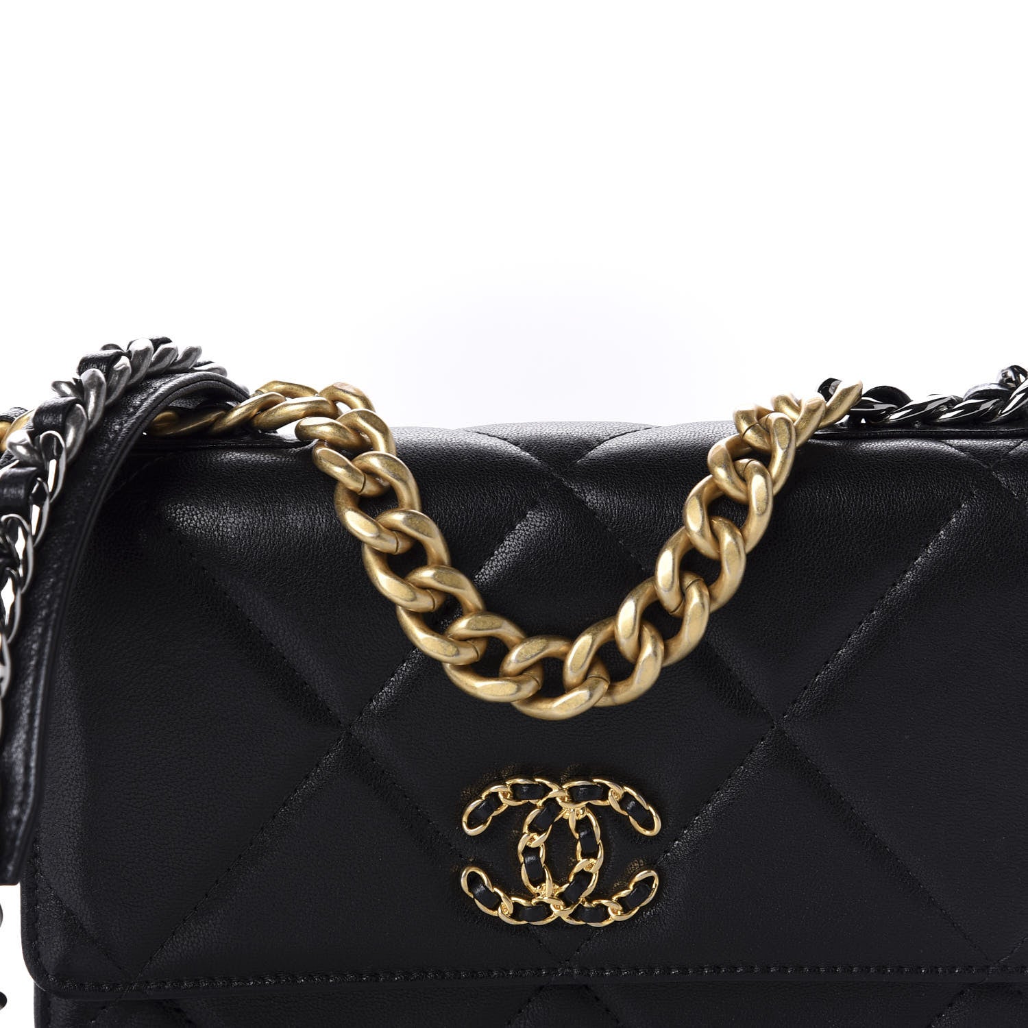 Chanel Goatskin Quilted 19 Wallet On Chain WOC Black 12 of 12