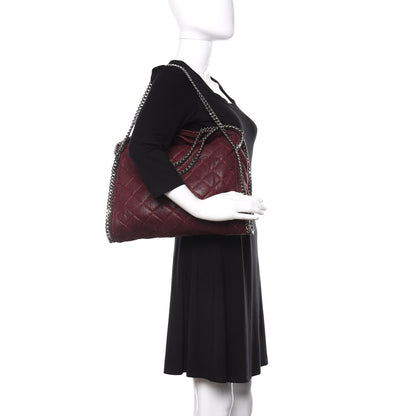 Stella McCartney Shaggy Deer Quilted Falabella Fold Over Tote Plum 2 of 10