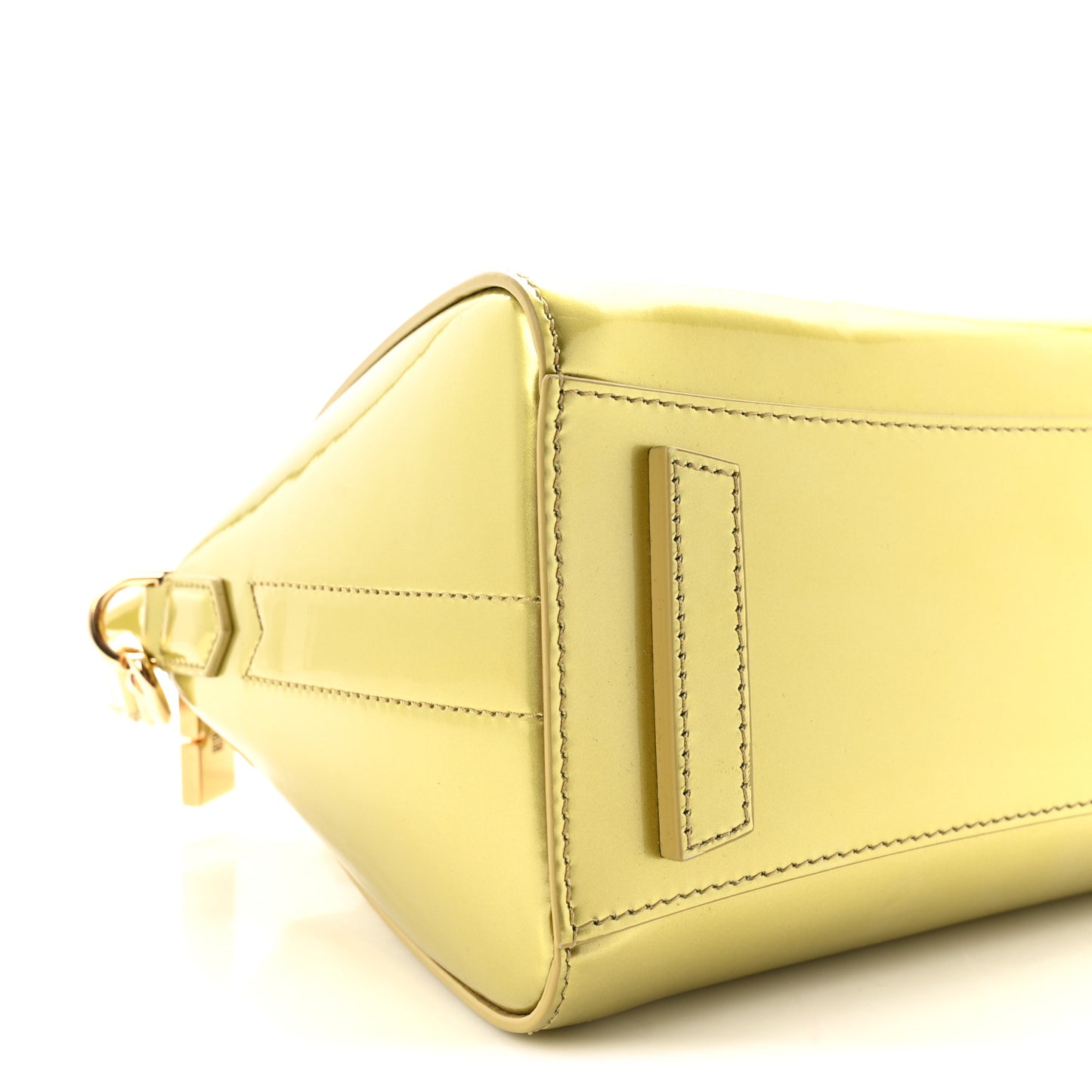 Patent Calfskin Mini Antigona Almond Green