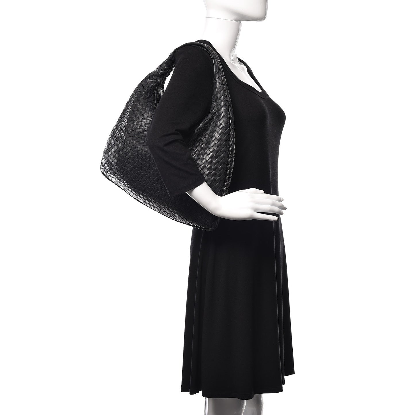 Nappa Intrecciato Large Veneta Hobo Black