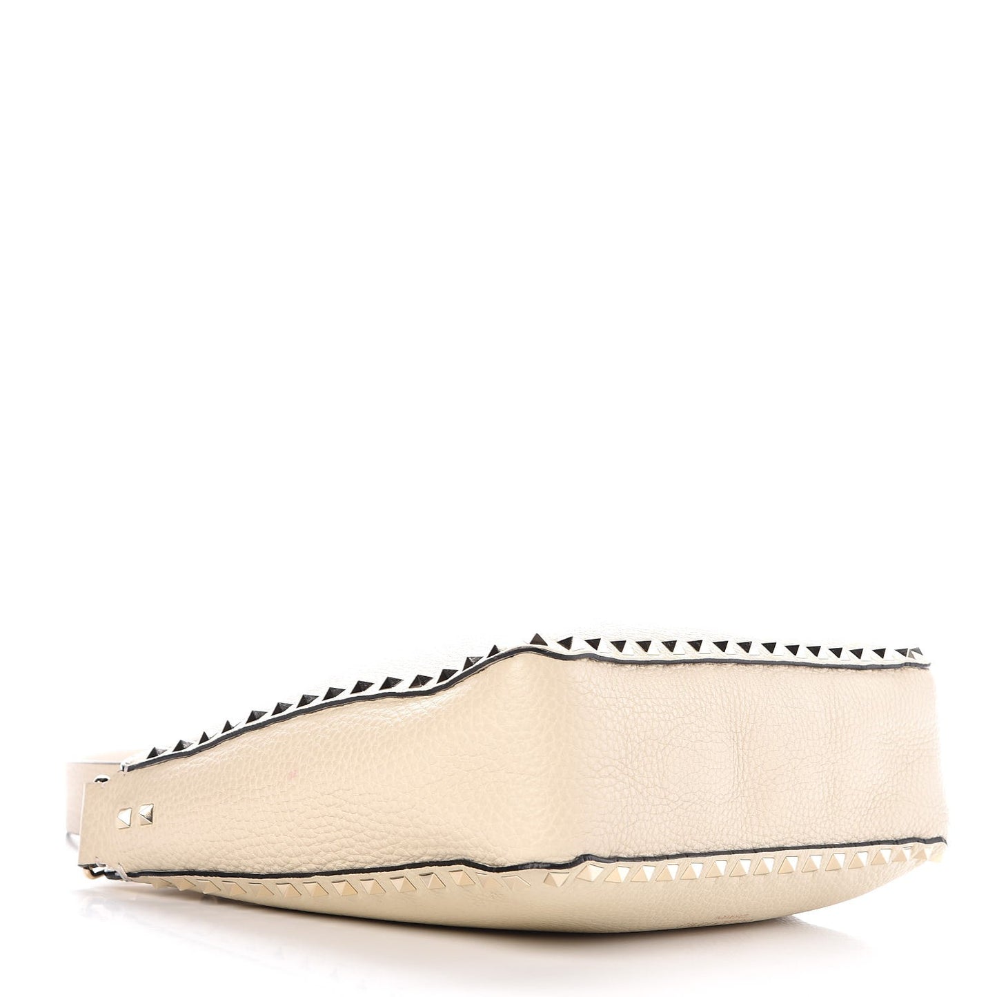 Pebbled Calfskin Small Rockstud Flip-Lock Messenger Bag Light Ivory