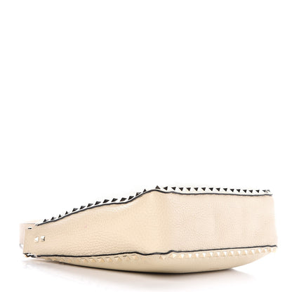 Valentino Garavani Pebbled Calfskin Small Rockstud Flip-Lock Messenger Bag Light Ivory 4 of 7