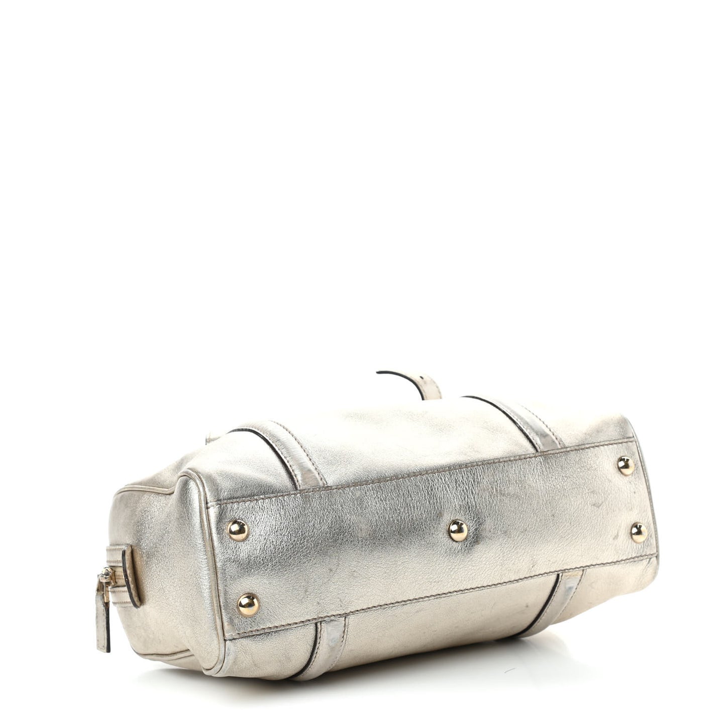Metallic Calfskin Small Britt Boston Gold