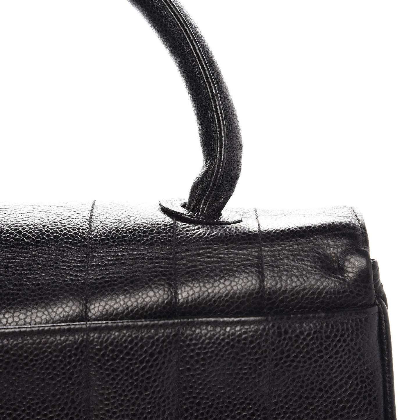 Caviar Vertical Quilted Kelly Flap Bag Black
