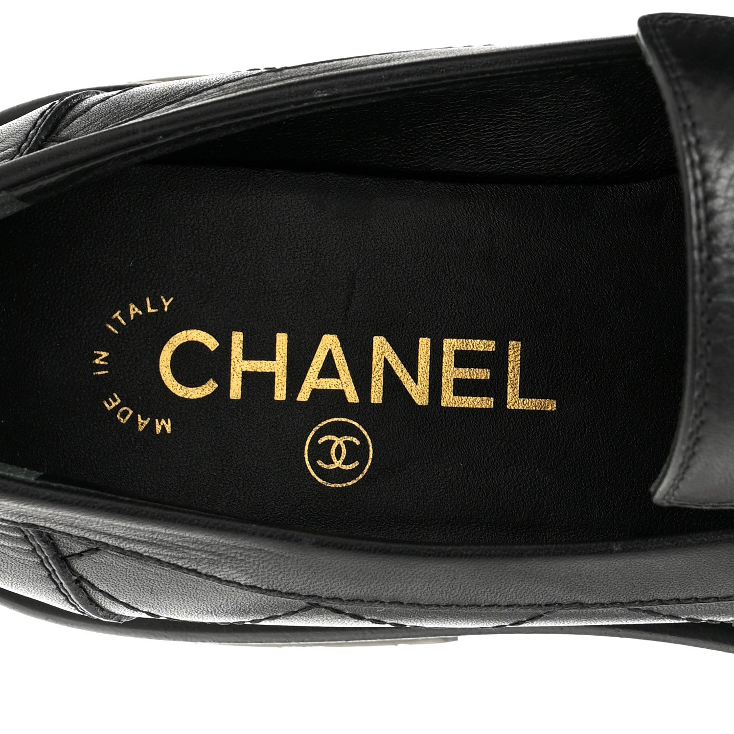 Chanel Calfskin Quilted CC Mocassin Loafers 37 Black 7 of 11