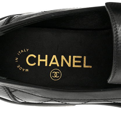 Chanel Calfskin Quilted CC Mocassin Loafers 37 Black 7 of 11