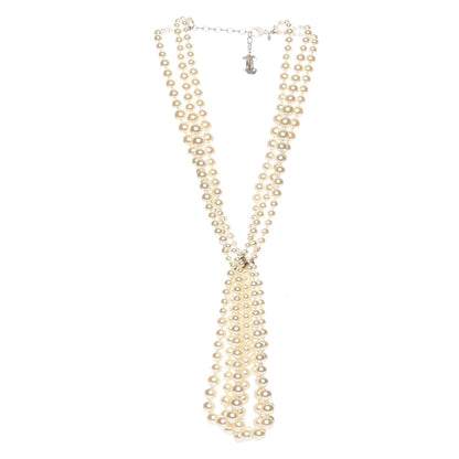 Chanel Pearl Multi Strand CC Necklace Gold 3 of 5